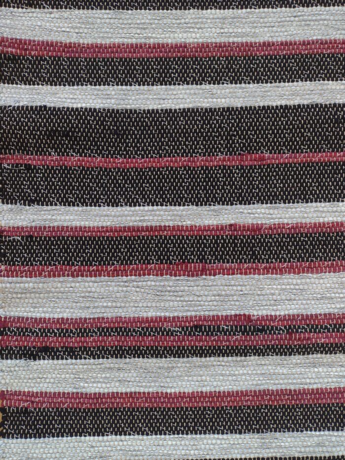 Baumwollteppich schwarz-rot gestreift, 70/140 cm – Bild 3