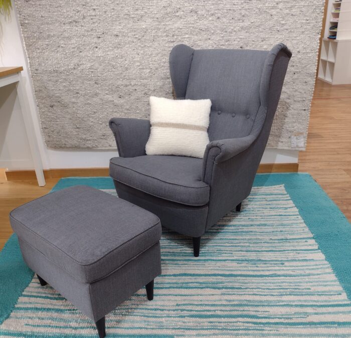 Schafswollteppich Cavalino Design 12 türkis gestreift, gewalkte Qualität,   200/230 cm – Bild 3