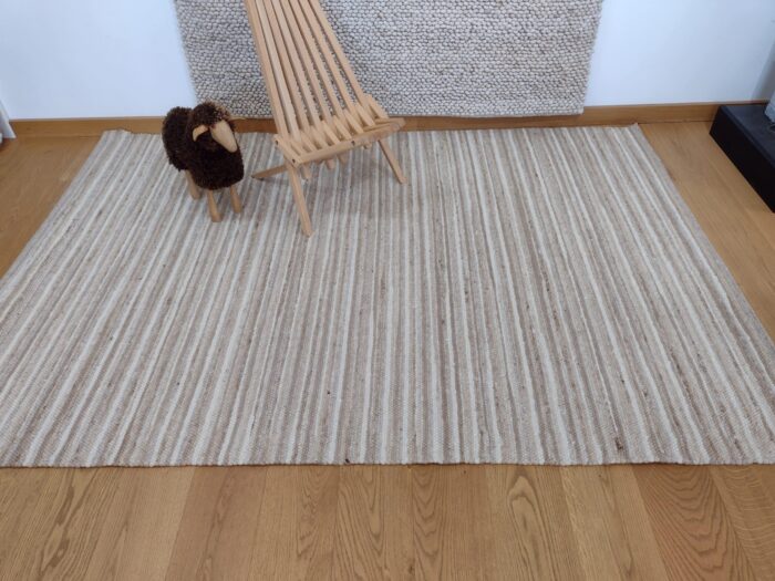 Schafwollteppich Trend natur gestreift, gewalkt 170/240 cm
