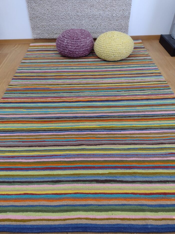 Schafwollteppich Meran bunt gestreift, 200/300 cm