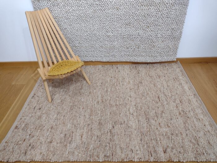 Schafwollteppich braun meliert, gewalkt, 130/180 cm