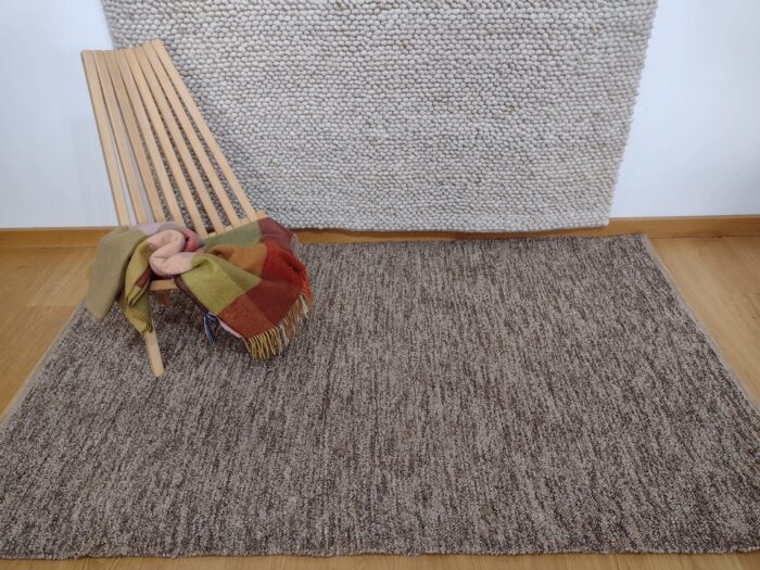 Teppich "Plattensee" beige-braun, Wollkräusel, 130/200 cm