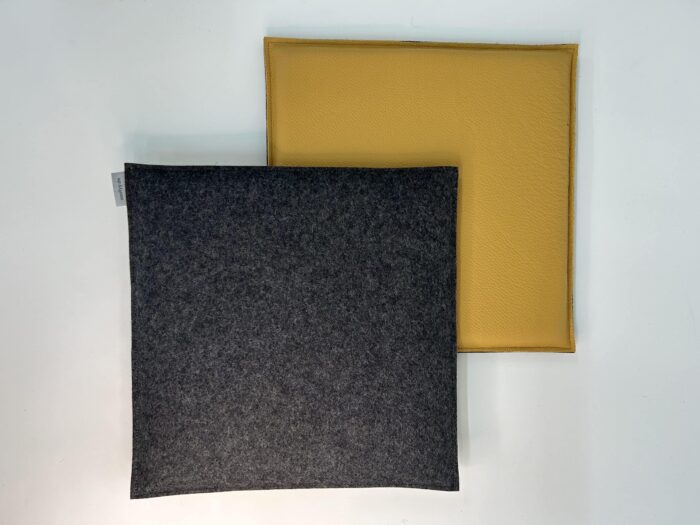 Doppelseitiges Leder/ Filzsitzkissen Quadrat – Bild 3