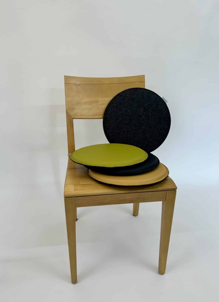 Doppelseitiges Leder/ Filzsitzkissen Ø35cm