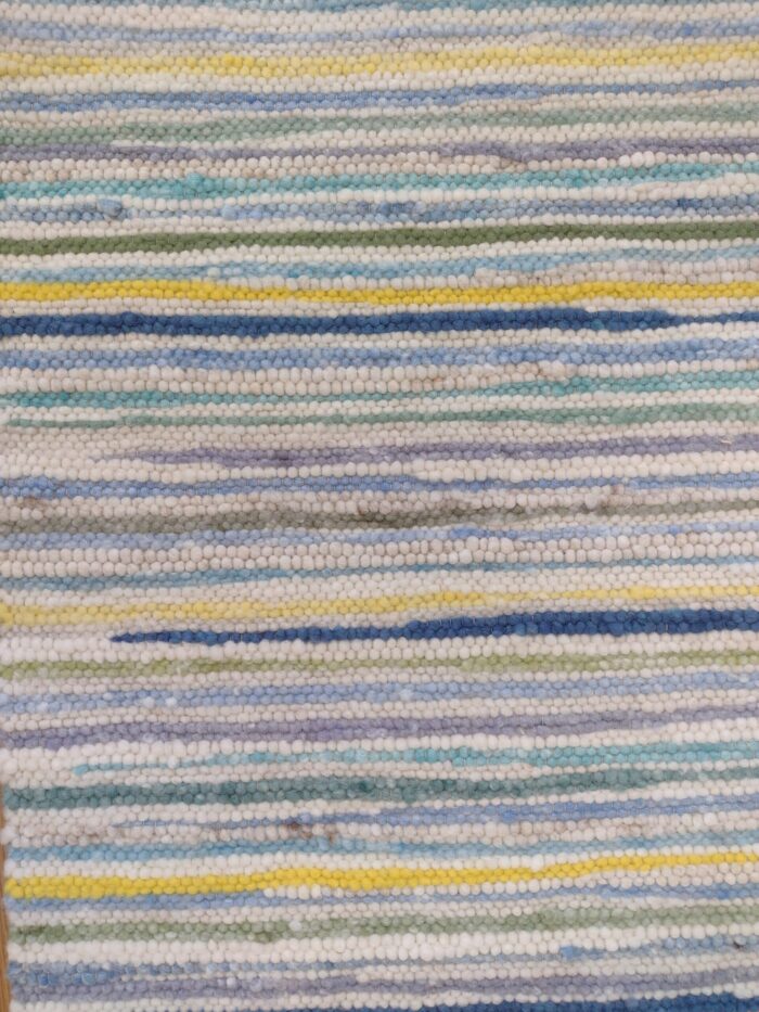 Schafwollteppich Parma blau gestreift, 90/180 cm – Bild 2