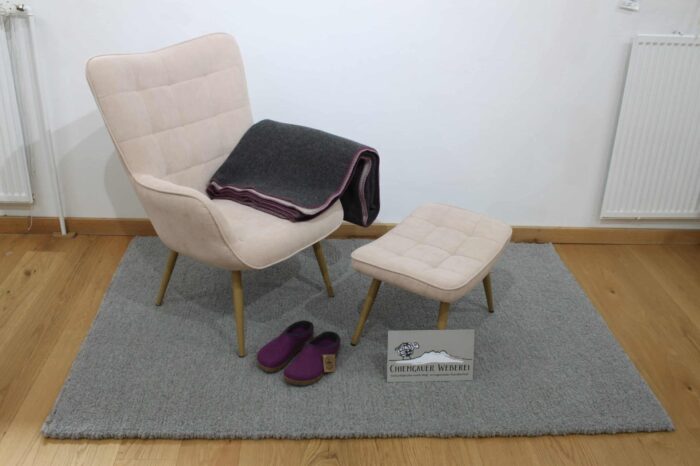 Schafwollteppich Romballo grau  130/200 cm